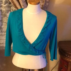 Next v neck cropped cardigan blue